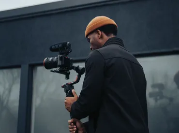 Videodreh mit Kamera und Gimbal