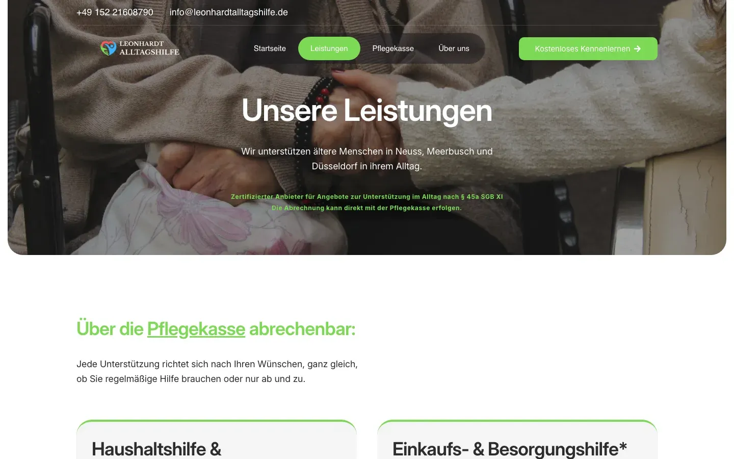 Leistungsseite von Leonhardt Alltagshilfe